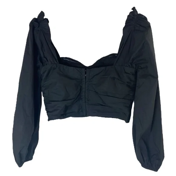 LOVERS & FRIENDS Octavia Crop Top Cotton Black Size M - Picture 3 of 6